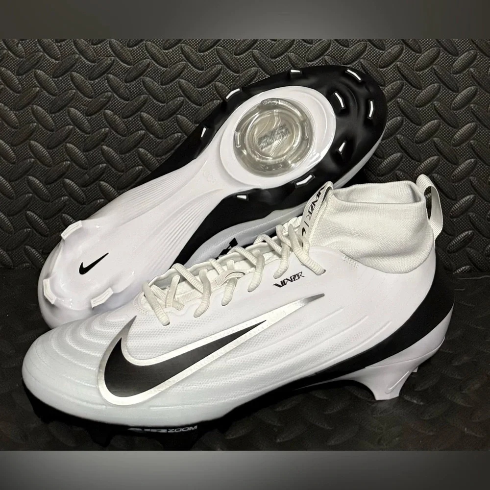 Nike Zoom Air Vapor Pro 1 White Black Athletic Football Cleats‎ Mens Sizes